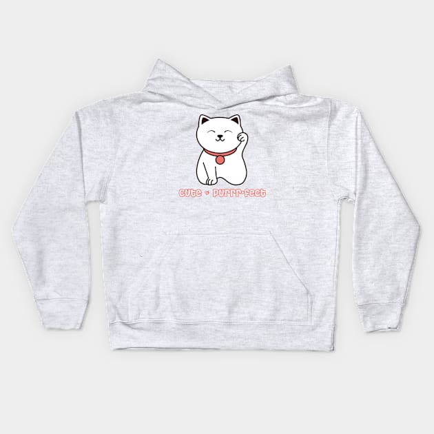 Funny Sweet Cat Kids Hoodie by Dots & Patterns